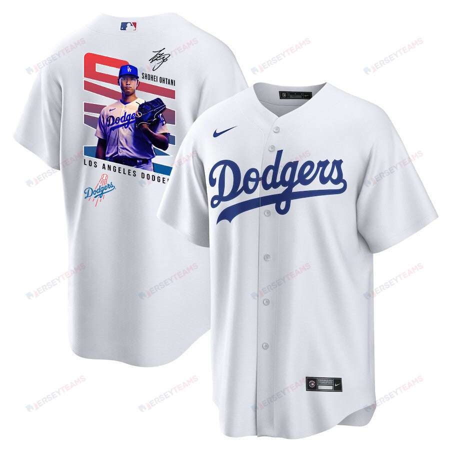 Shohei Ohtani 17 Los Angeles Dodgers Signed MVP 2023 Home Men Jersey - White