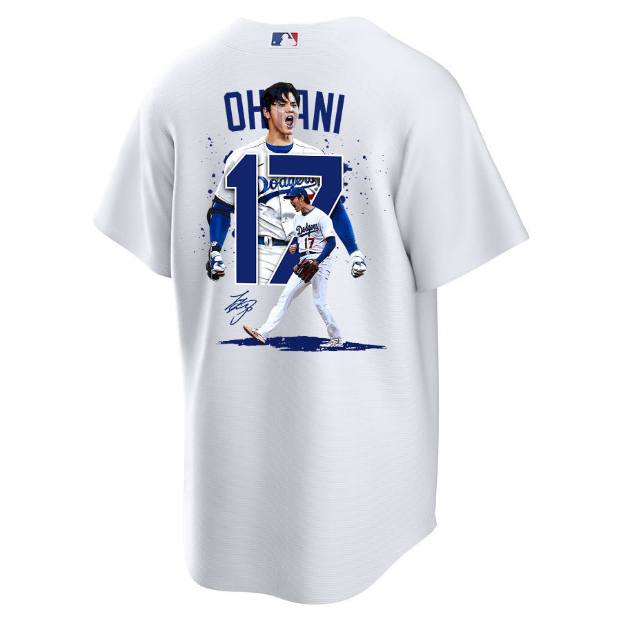 Shohei Ohtani 17 Los Angeles Dodgers Signed Number 2023 Home Men Jersey - White