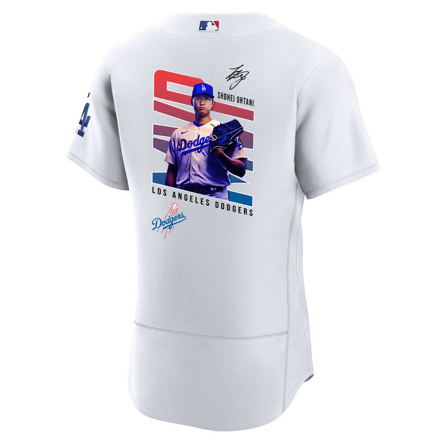 Shohei Ohtani 17 Los Angeles Dodgers Signed MVP 2023 Home ELITE Jersey - Men White Jersey
