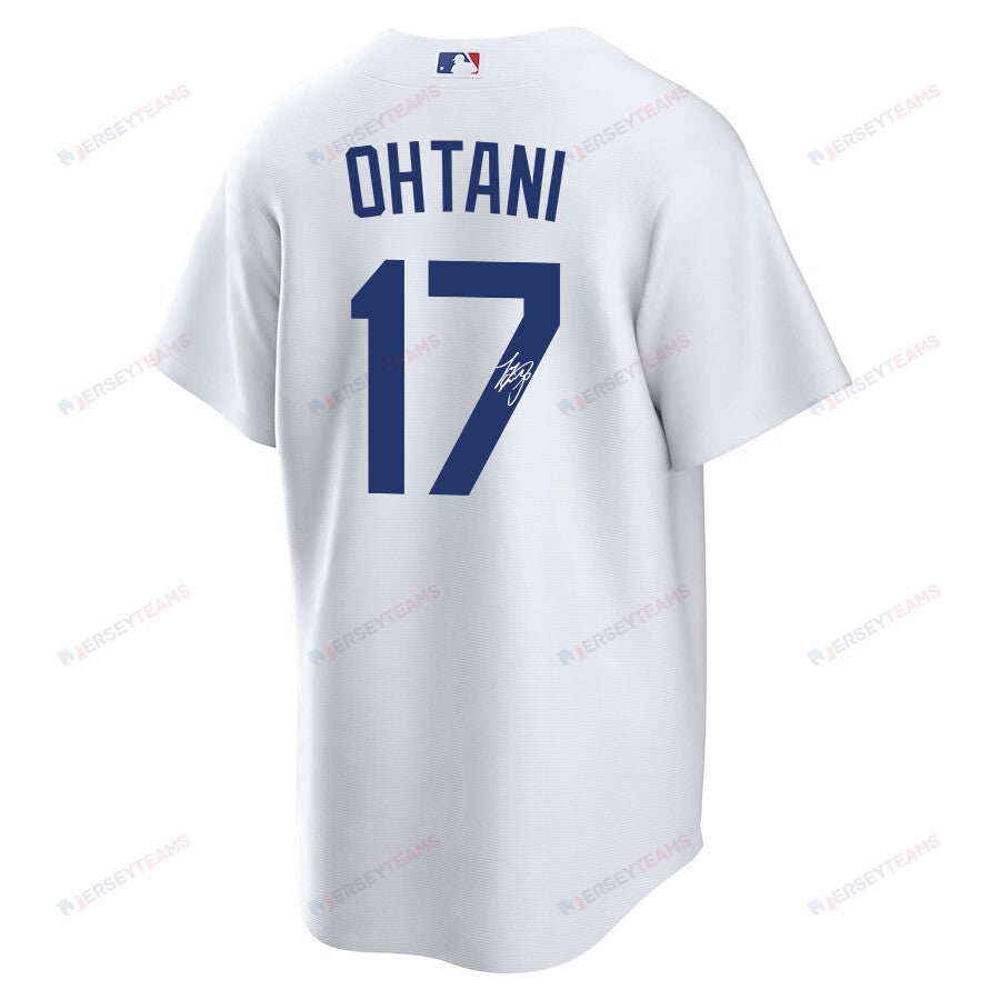Shohei Ohtani 17 Signature Los Angeles Dodgers Home Jersey - Men White Jersey