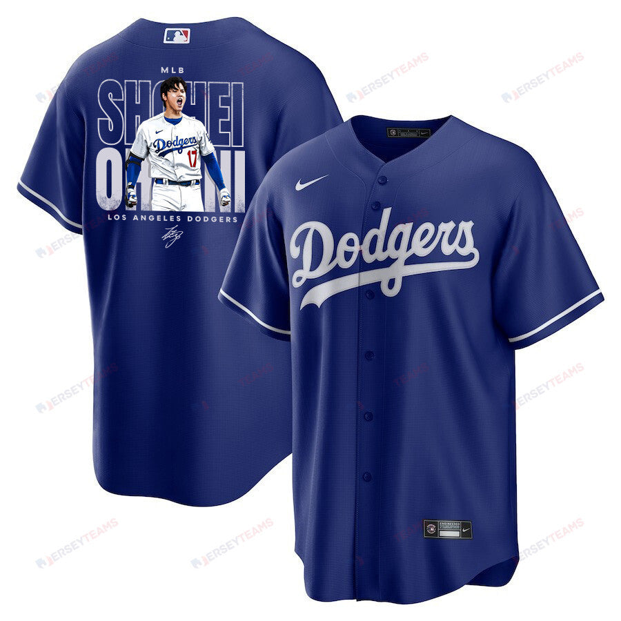 Shohei Ohtani 17 Los Angeles Dodgers Signed ShoTime 2023 Alternate Men Jersey - Royal