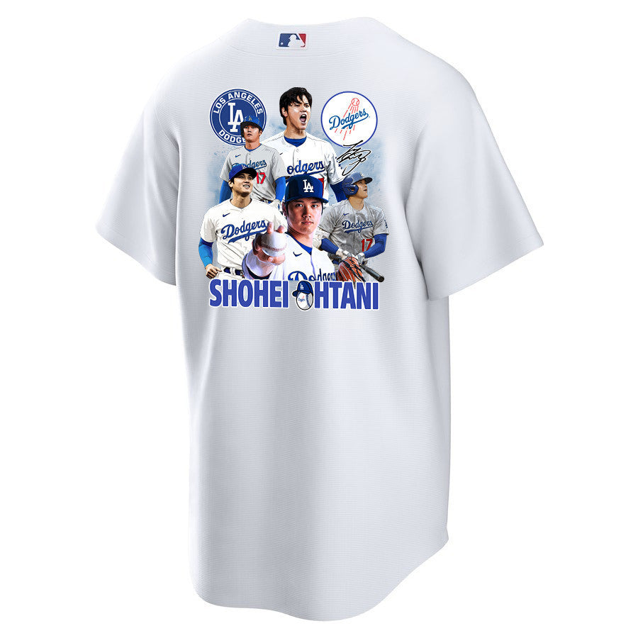 Shohei Ohtani 17 Los Angeles Dodgers Signed Sho King 2023 Home Men Jersey - White
