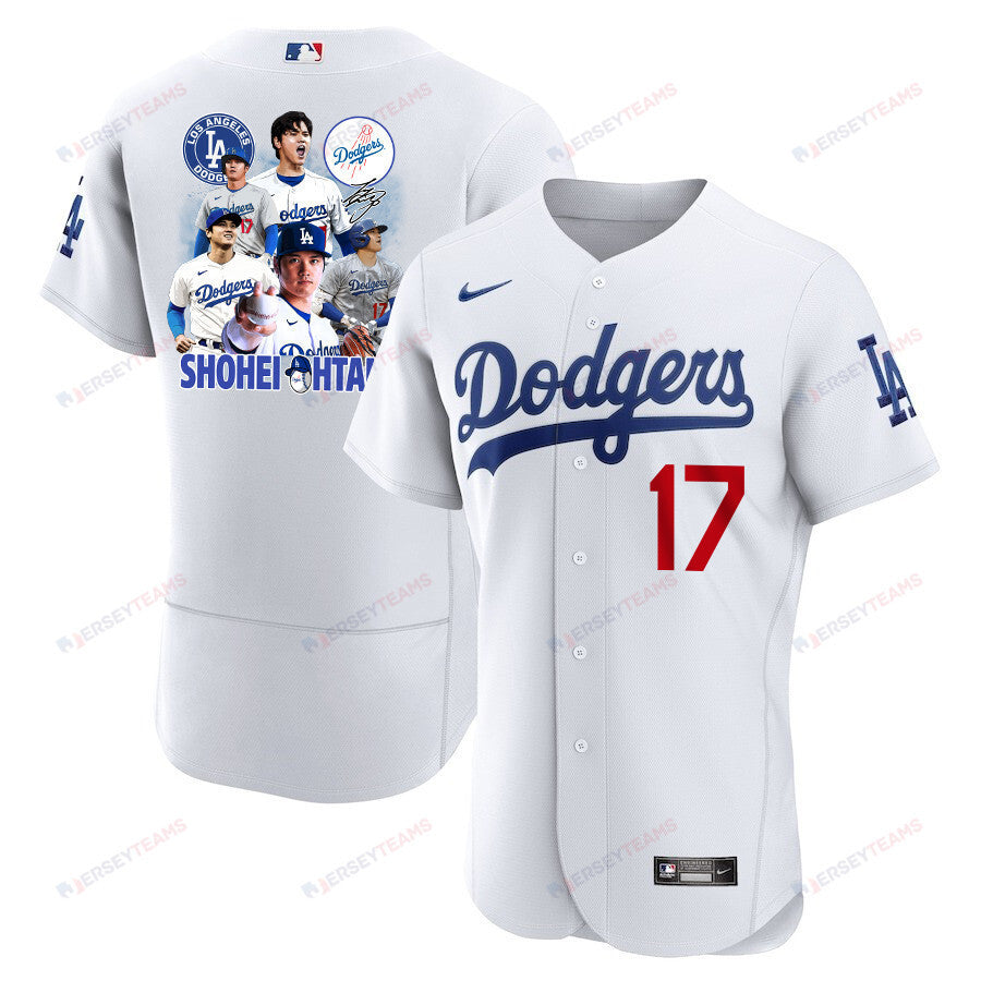 Shohei Ohtani 17 Los Angeles Dodgers Signed Sho King 2023 Home ELITE Jersey - Men White Jersey