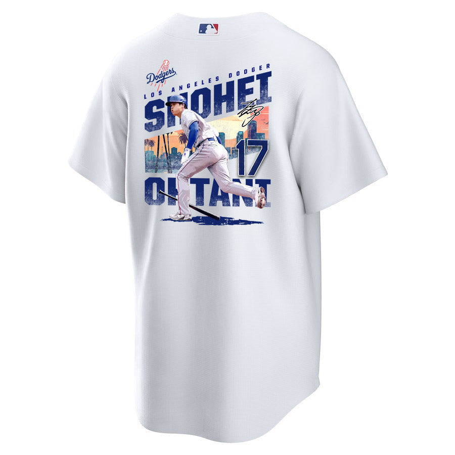 Shohei Ohtani 17 Los Angeles Dodgers Signed Homerun 2023 Home Men Jersey - White