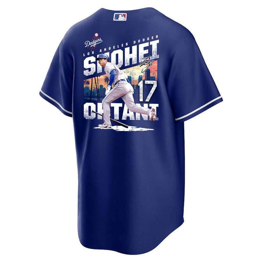 Shohei Ohtani 17 Los Angeles Dodgers Signed Homerun 2023 Alternate Men Jersey - Royal