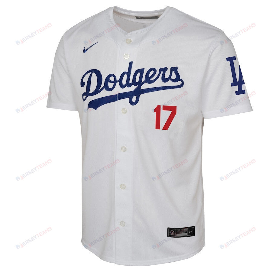 Shohei Ohtani 17 Los Angeles Dodgers Youth Home Jersey - White