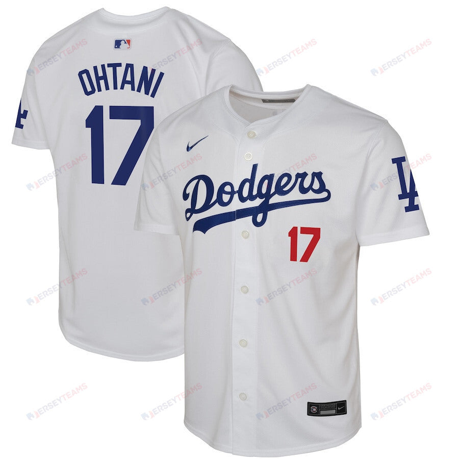 Shohei Ohtani 17 Los Angeles Dodgers Youth Home Jersey - White