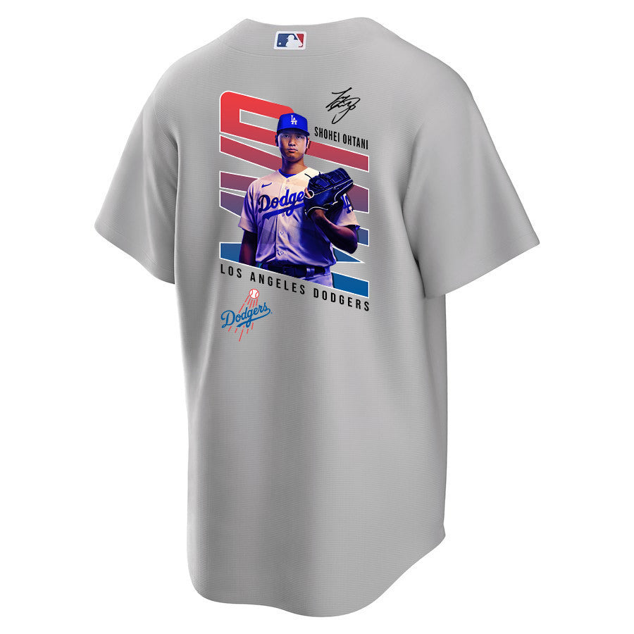Shohei Ohtani 17 Los Angeles Dodgers Signed MVP 2023 Road Men Jersey - Gray