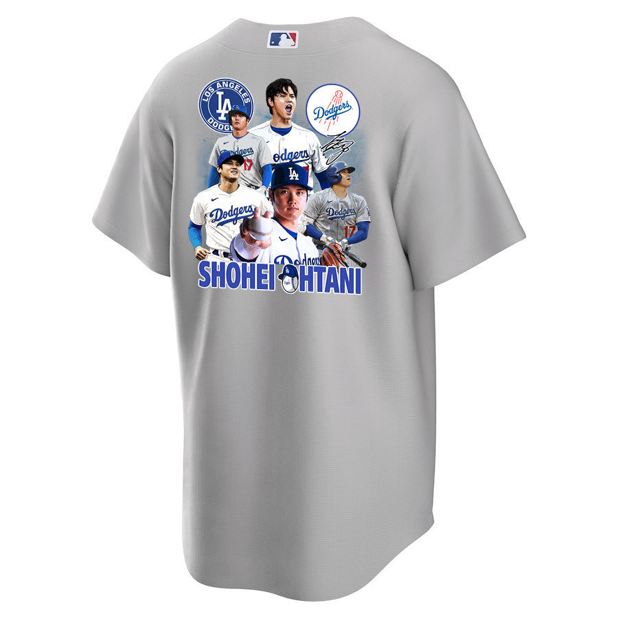 Shohei Ohtani 17 Los Angeles Dodgers Signed Sho King 2023 Road Men Jersey - Gray