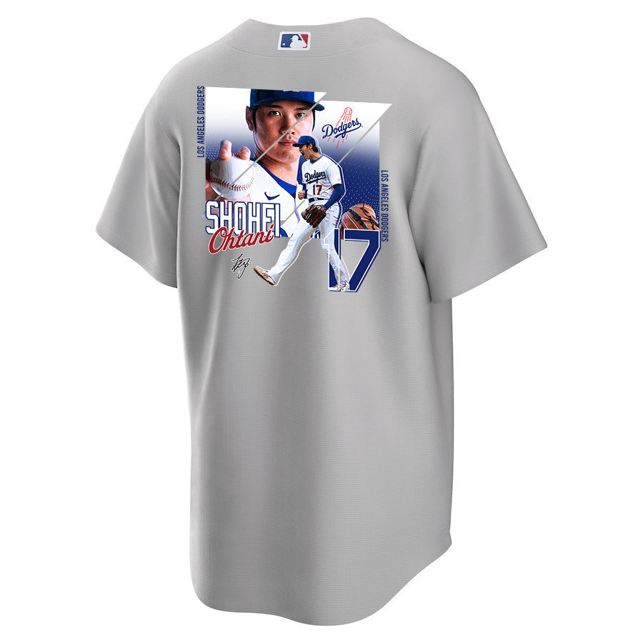 Shohei Ohtani 17 Los Angeles Dodgers Signed Greatest Sho On Earth 2023 Road Men Jersey - Gray