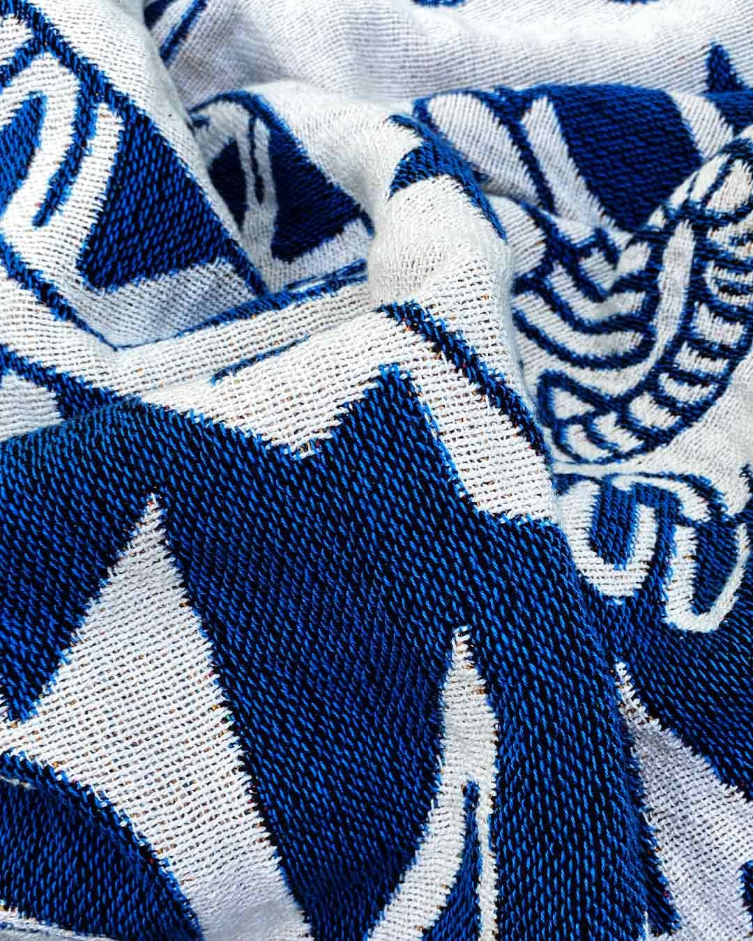 Botanic Tiger Woven Tapestry: Asis Percales Art, Cotton Throw Blanket