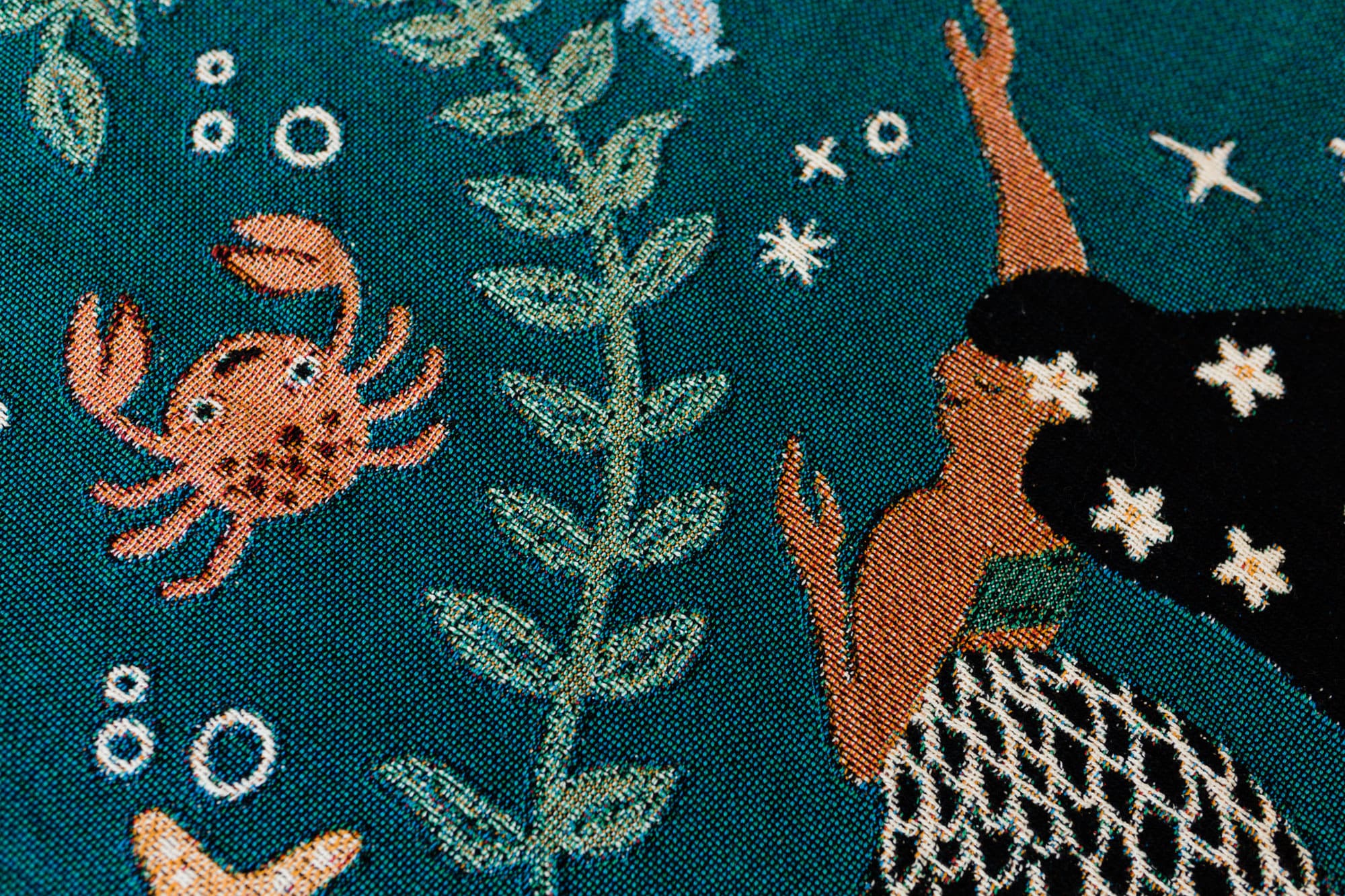 Mermaids Throw Blanket: Personalized Gift for Girl Boy Teen, Baby Shower, Woven Colourful Teal, Maximalist Ocean Animal Bedding Kawaii