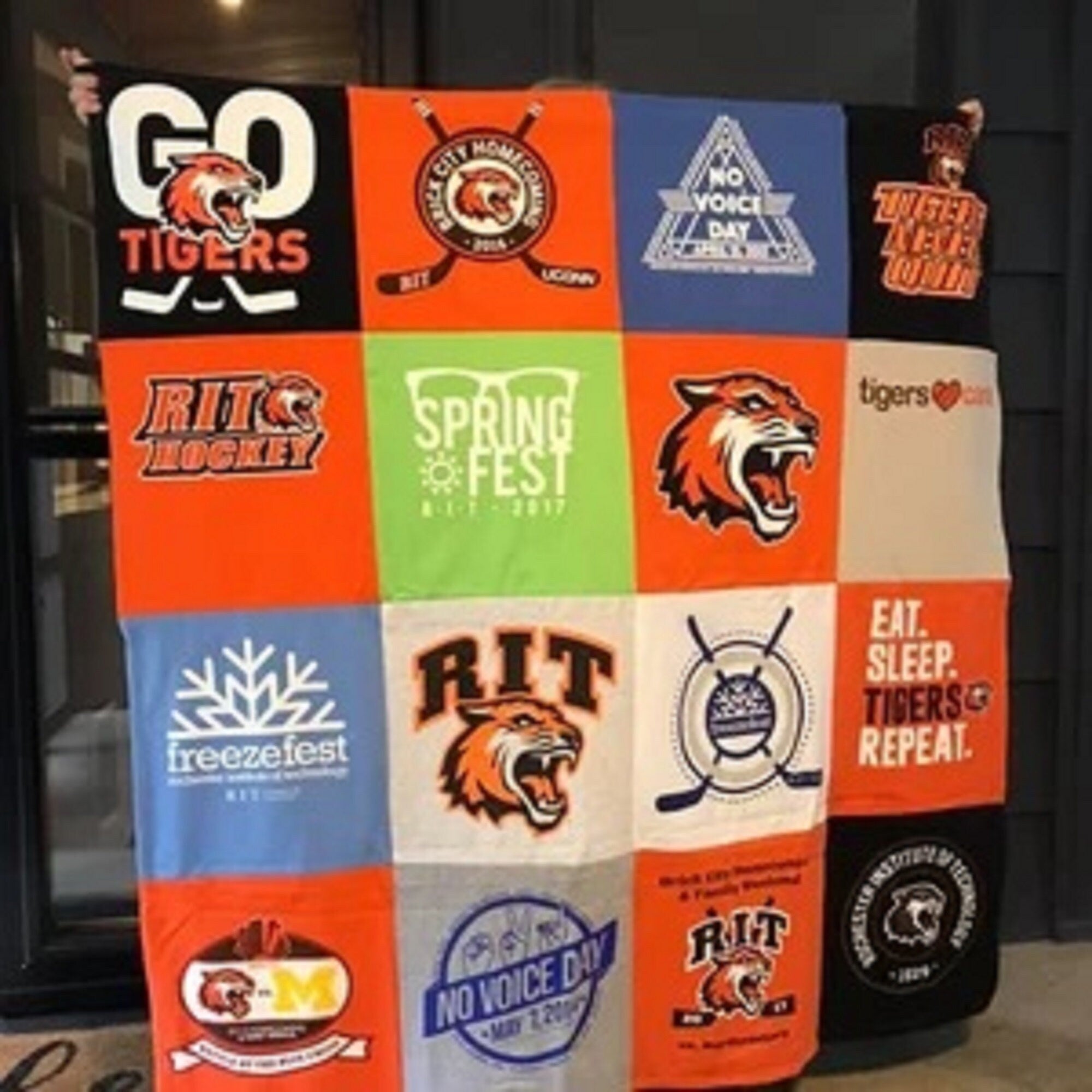 Custom Blankets made from tshirts, sweaters, jerseys and other shirts with Fleece backing