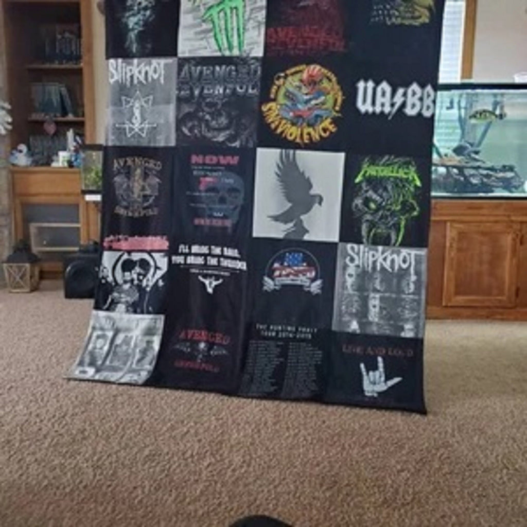 Custom Blankets made from tshirts, sweaters, jerseys and other shirts with Fleece backing