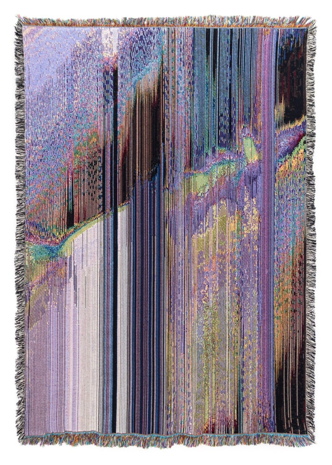 DCP_0212 - Jacquard Woven Throw Blanket by Glitch Textiles - Recycled Cotton - USA Made