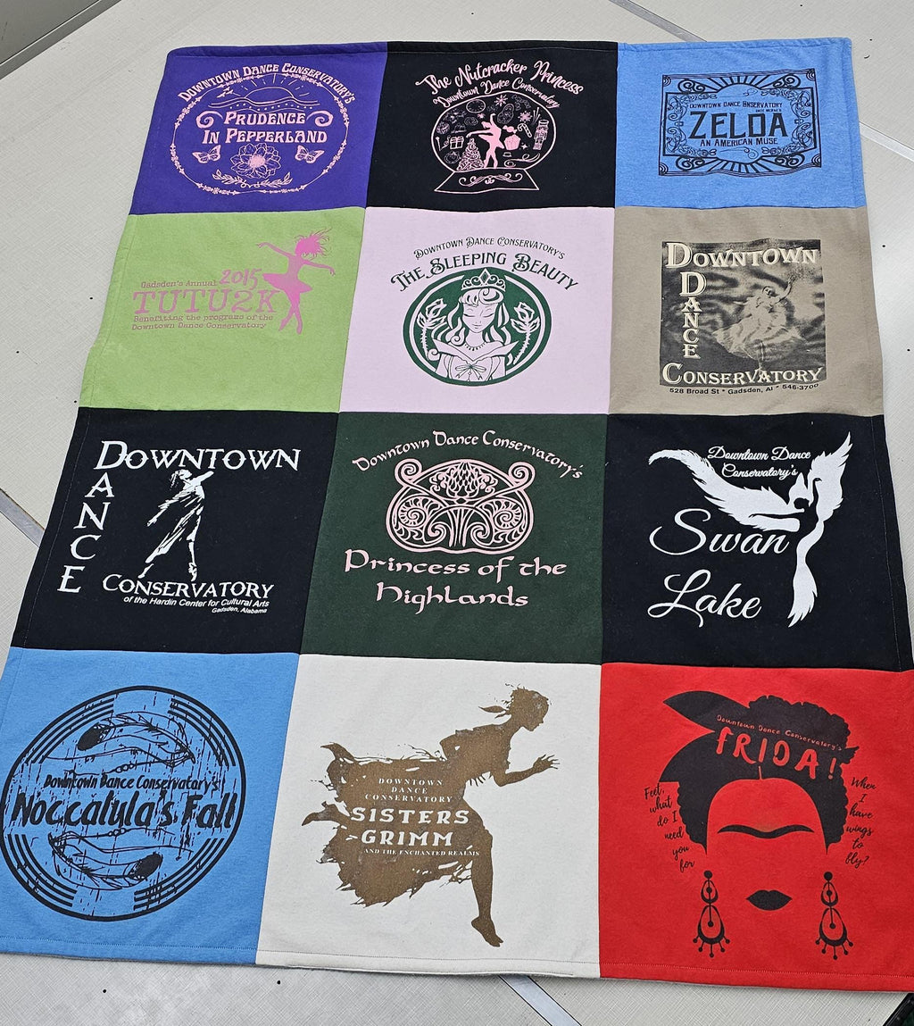 Custom Blankets made from tshirts, sweaters, jerseys and other shirts with Fleece backing