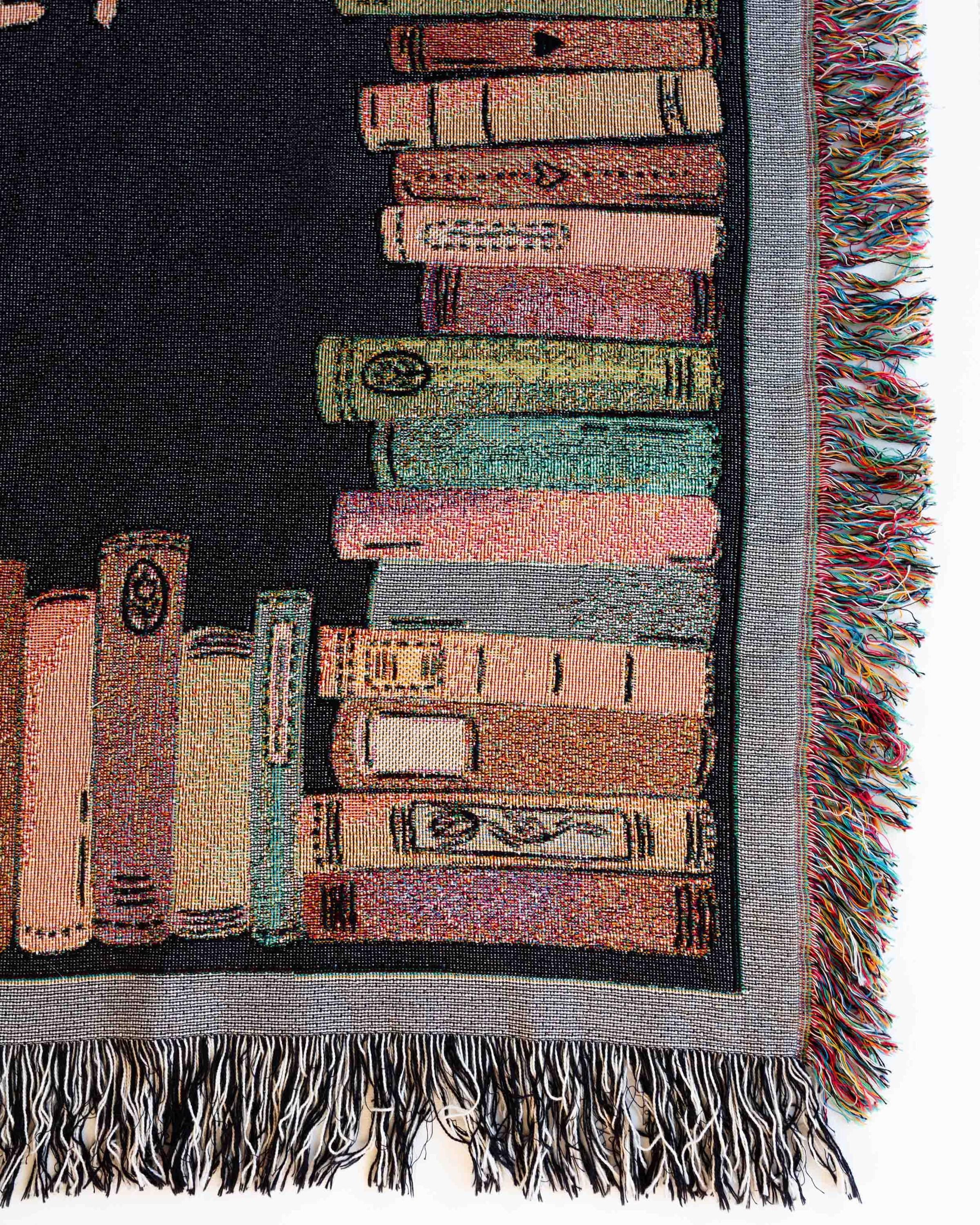 Gift for Book Lover: Cozy Custom Blanket, Present for Mom Dad Him Her, Unique Woven Throw