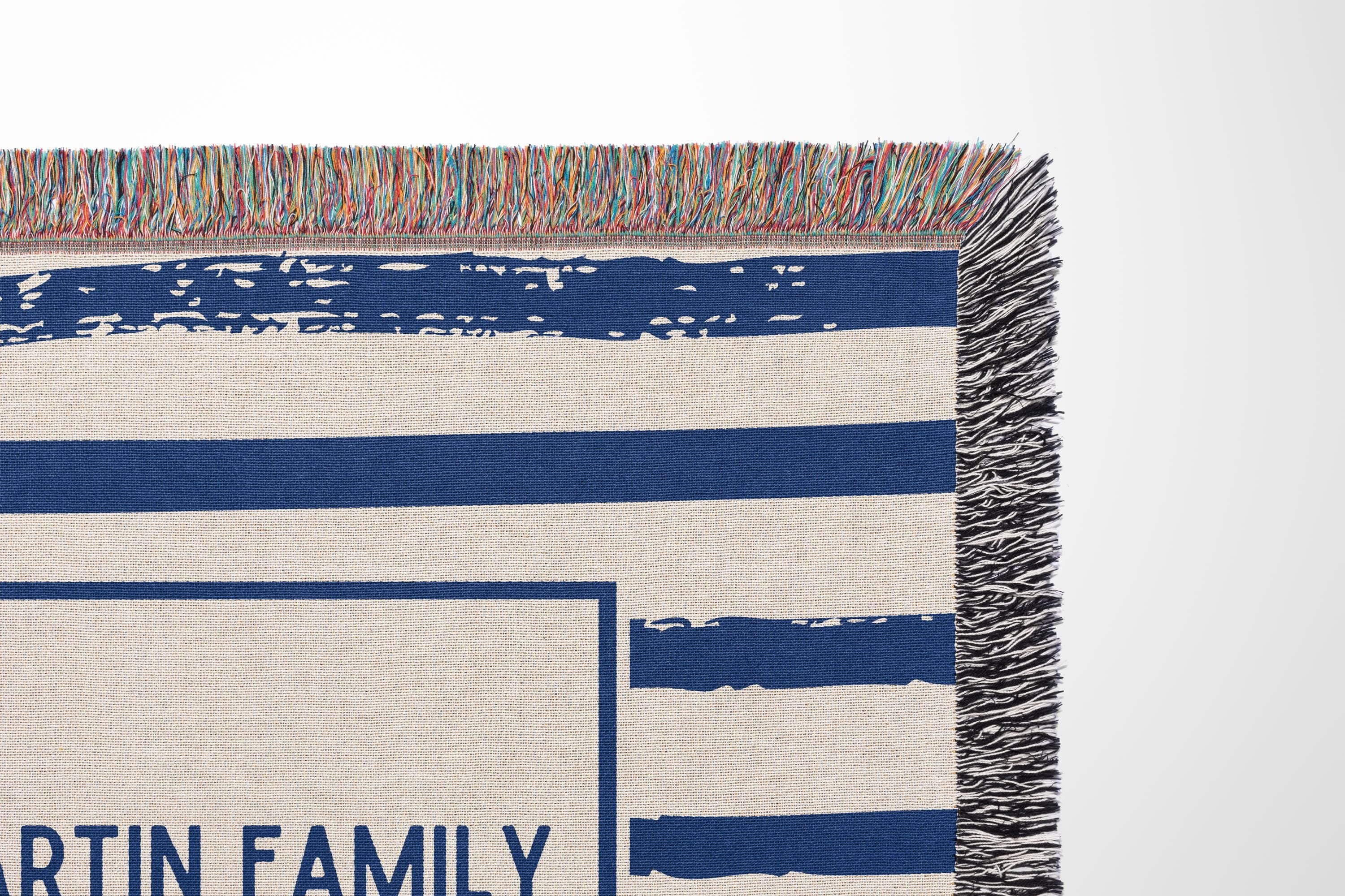 Personalized Vowen Blanket for Beach House Owner, Beach House Decoration Woven Throw, Family Name Blanket Beach House, Beach House Gifts