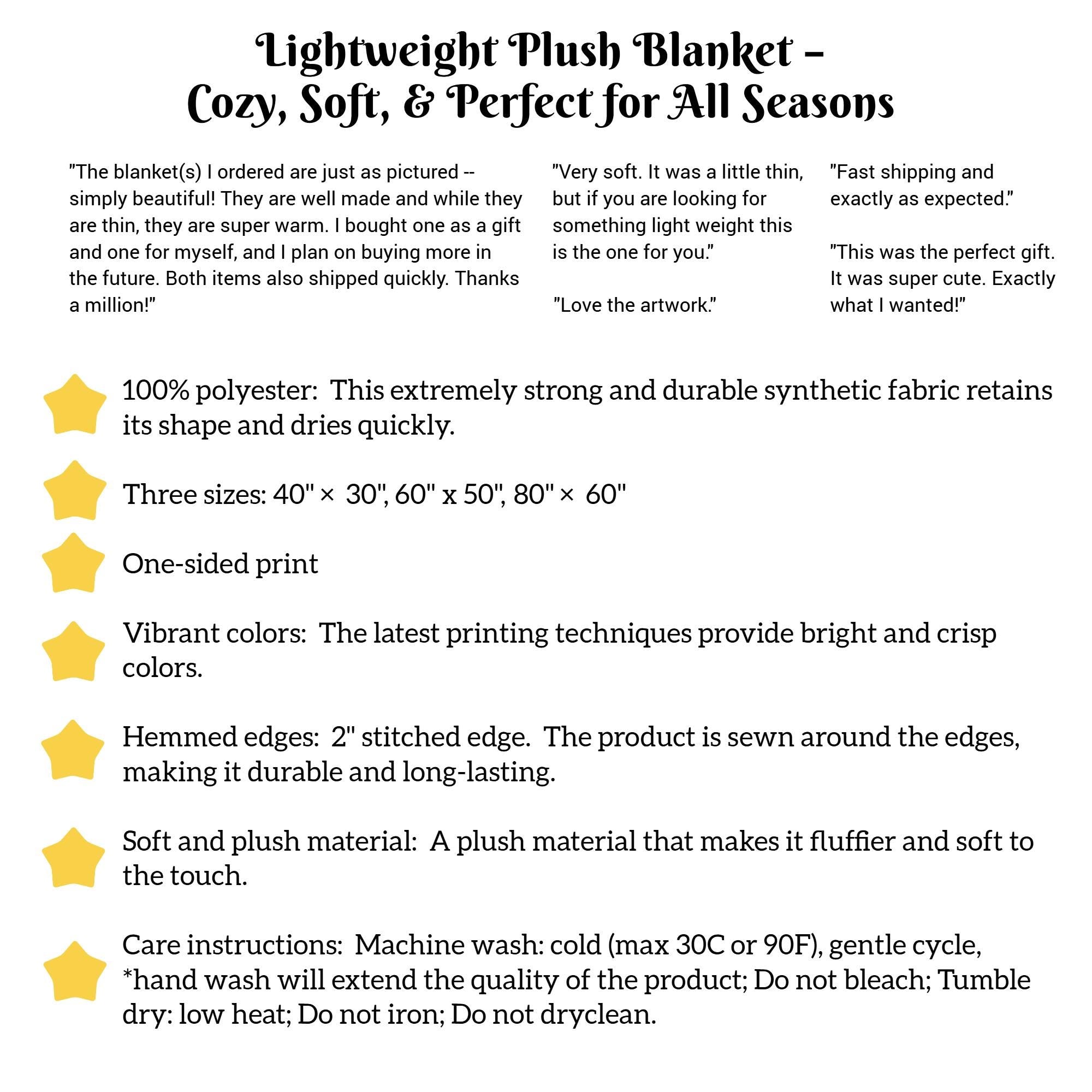 Mountain Forest Wildflowers Plush Blanket, Printed Quilt-Look Throw, Lightweight Soft Cozy 40"x30", 60"x50", 80"x60",