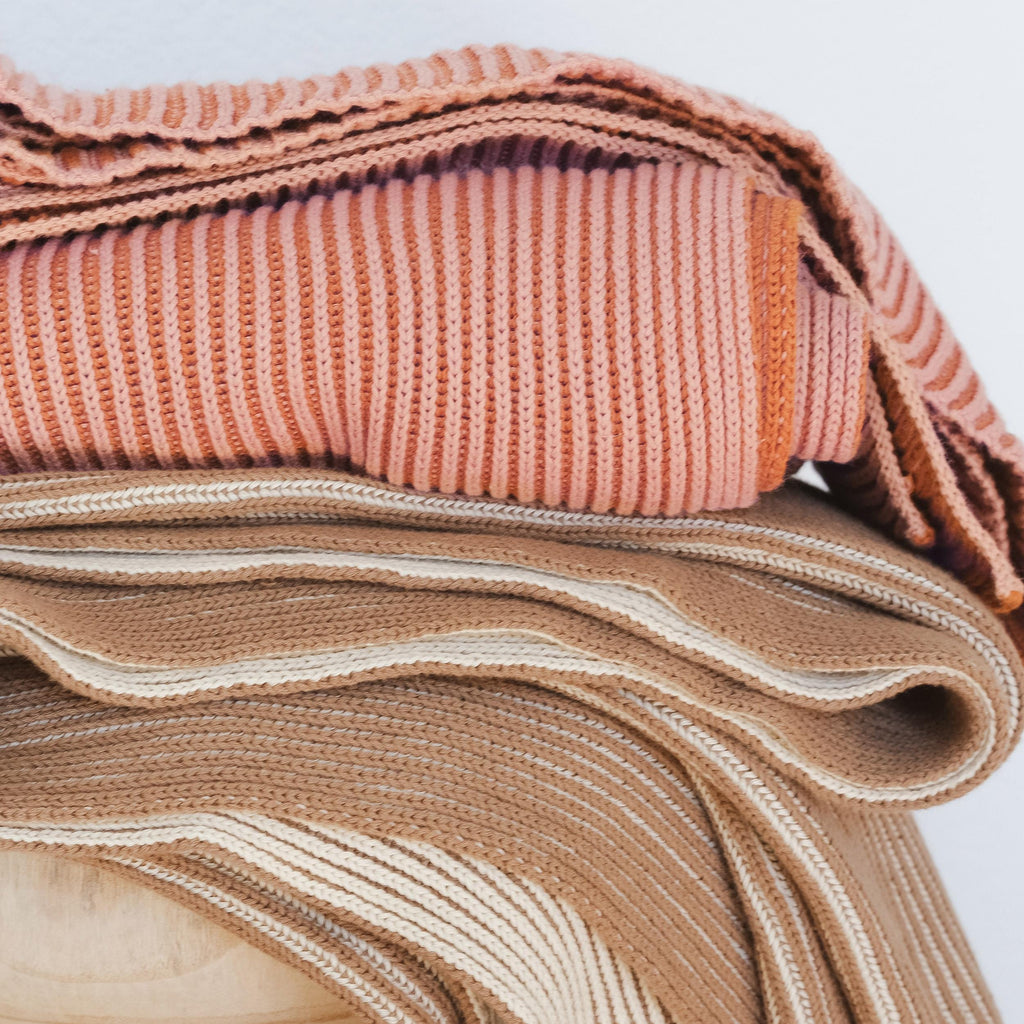 Lumi Living 100% Cotton Two Toned Rib Knit Throw Blanket (50x60)