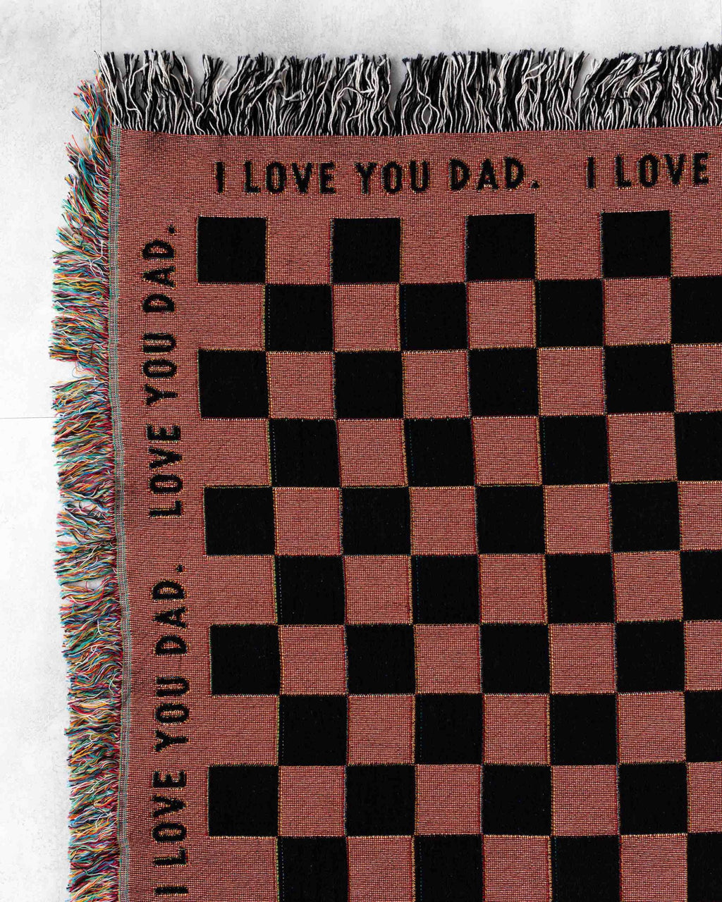 Gift for Dad Blanket: Fathers Day Present from Kids, Checkered Woven Throw, Unique Thoughtful Birthday, Personalized, Grandpa Grandparent