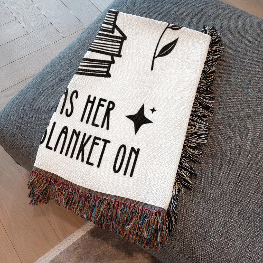 Bookish Blanket, Custom Mother's Day Gift Book Lovers Woven Blanket, Cozy Gift Idea for Mom Bookworm Throw Reading Nook Decor Book Club