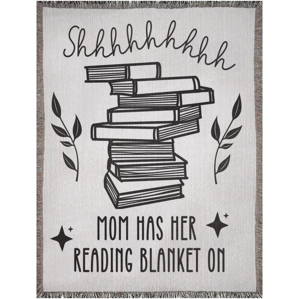 Bookish Blanket, Custom Mother's Day Gift Book Lovers Woven Blanket, Cozy Gift Idea for Mom Bookworm Throw Reading Nook Decor Book Club