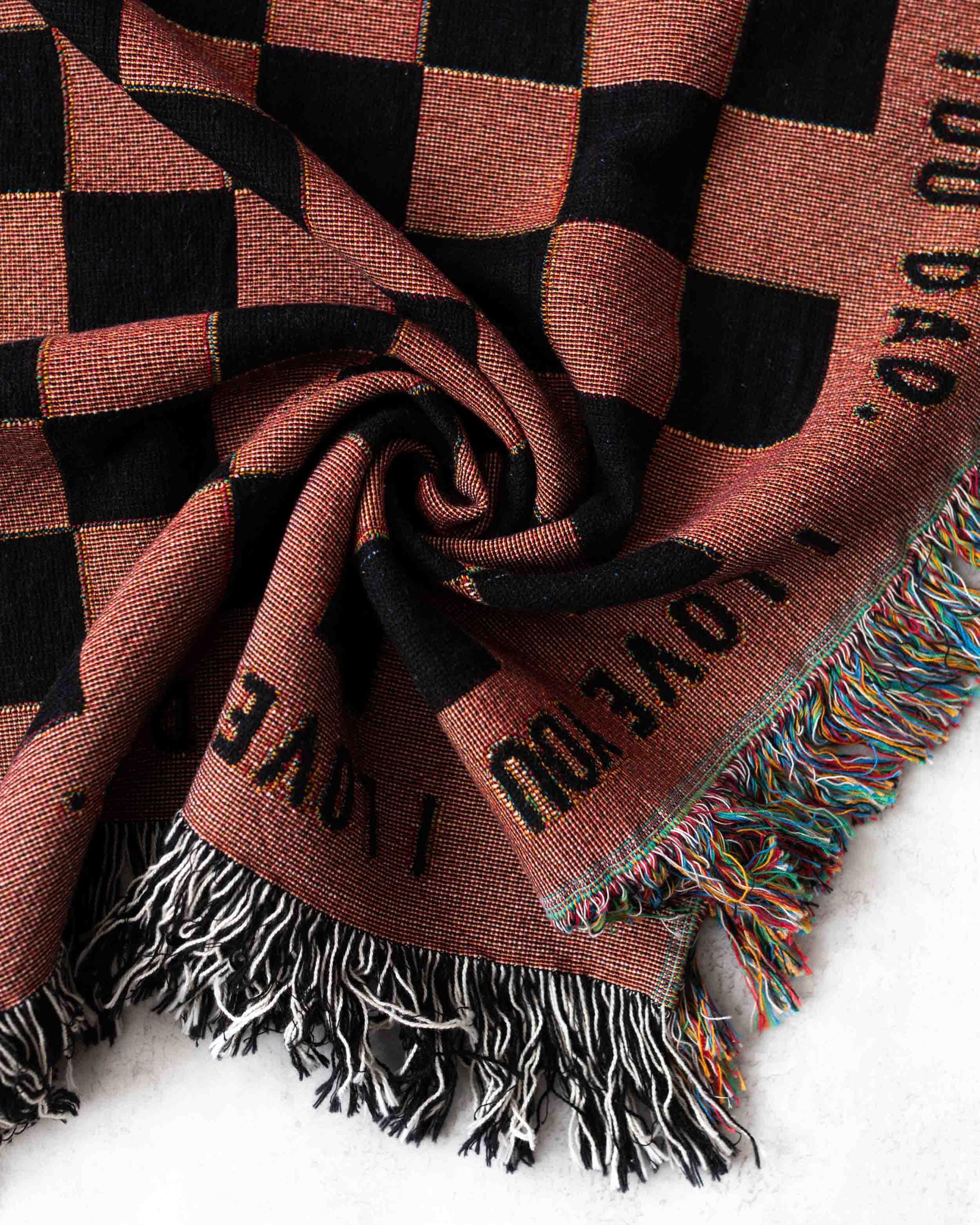 Gift for Dad Blanket: Fathers Day Present from Kids, Checkered Woven Throw, Unique Thoughtful Birthday, Personalized, Grandpa Grandparent