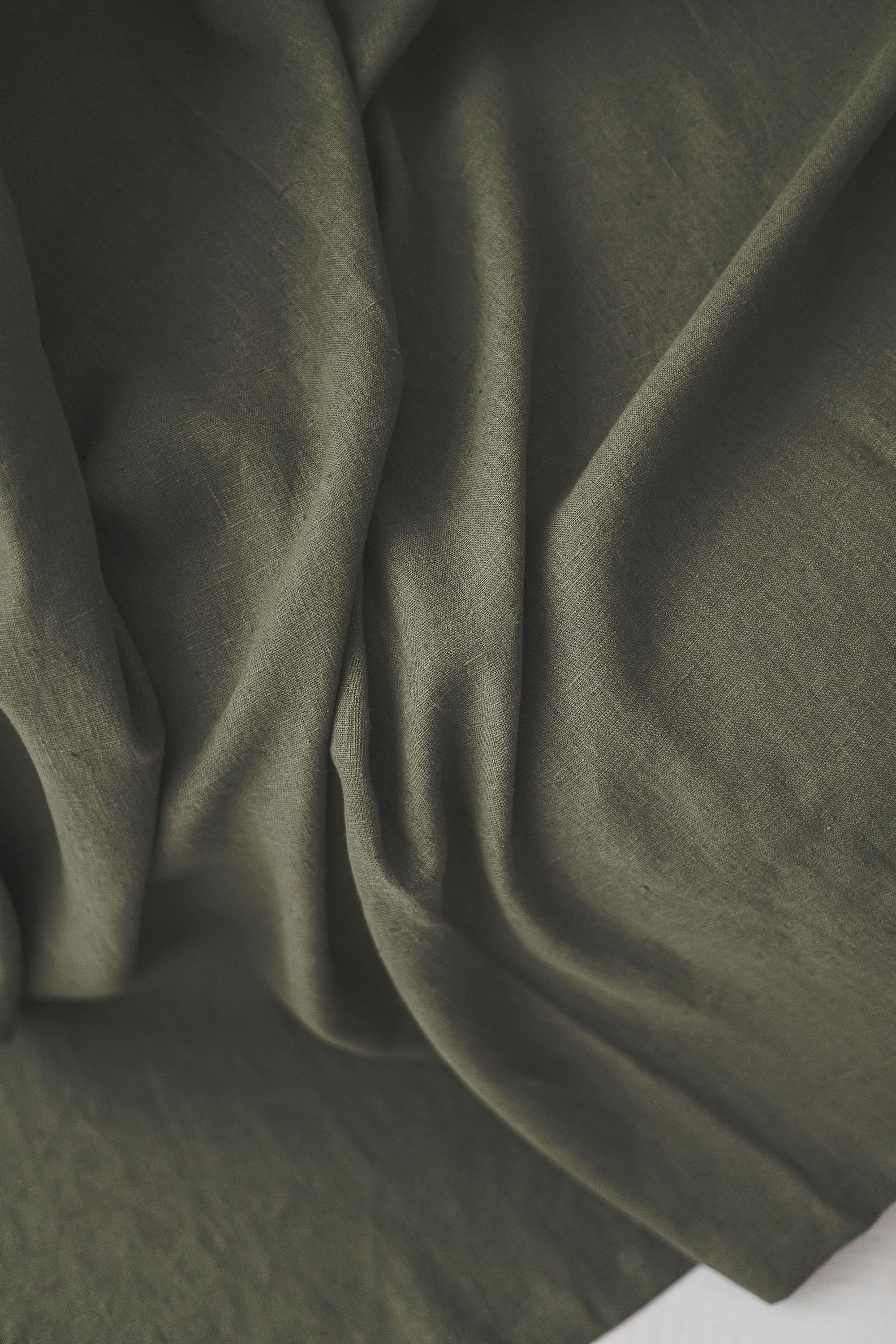 Natural Linen Throw Blanket, Handmade Cozy Linen Blanket, Forest Green Sofa Cover, Heavyweight Linen Bed Throw, Natural Linen Home Decor.