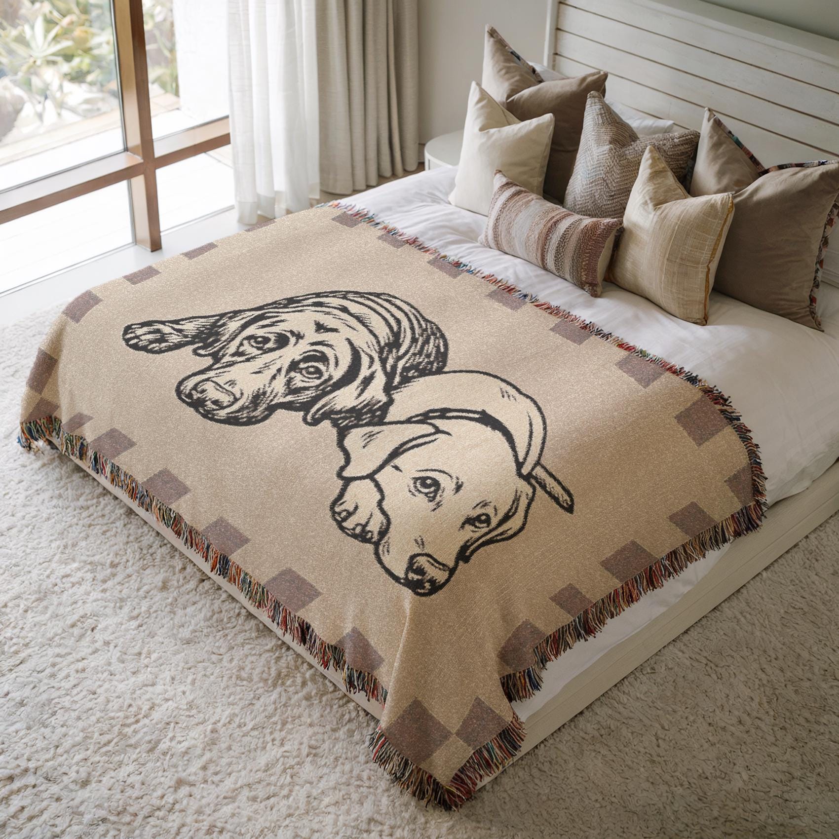 Custom Woven Blanket with Pet Portrait, Custom Pet Blanket, Pet Memorial Blanket, Custom Dog Blanket, Custom Pet Gifts, Gifts for Pet Lovers