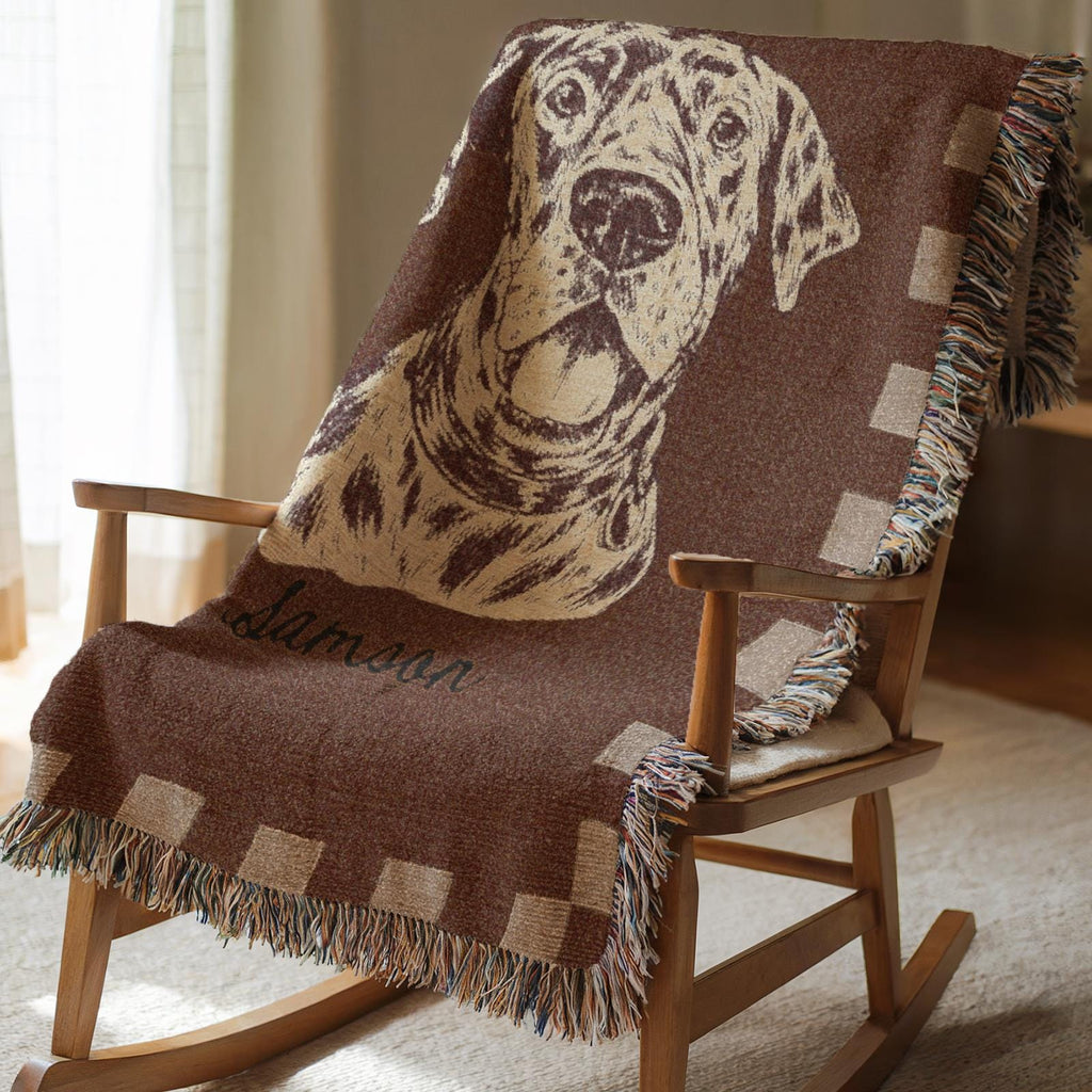 Custom Woven Blanket with Pet Portrait, Custom Pet Blanket, Pet Memorial Blanket, Custom Dog Blanket, Custom Pet Gifts, Gifts for Pet Lovers