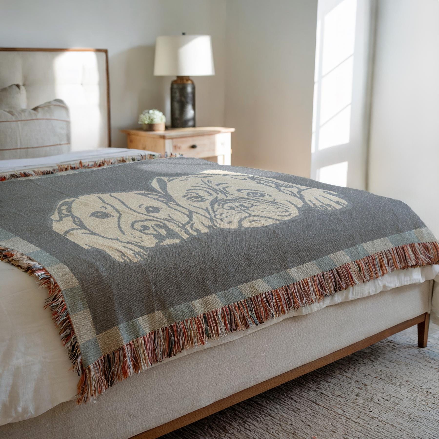 Custom Woven Blanket with Pet Portrait, Custom Pet Blanket, Pet Memorial Blanket, Custom Dog Blanket, Custom Pet Gifts, Gifts for Pet Lovers