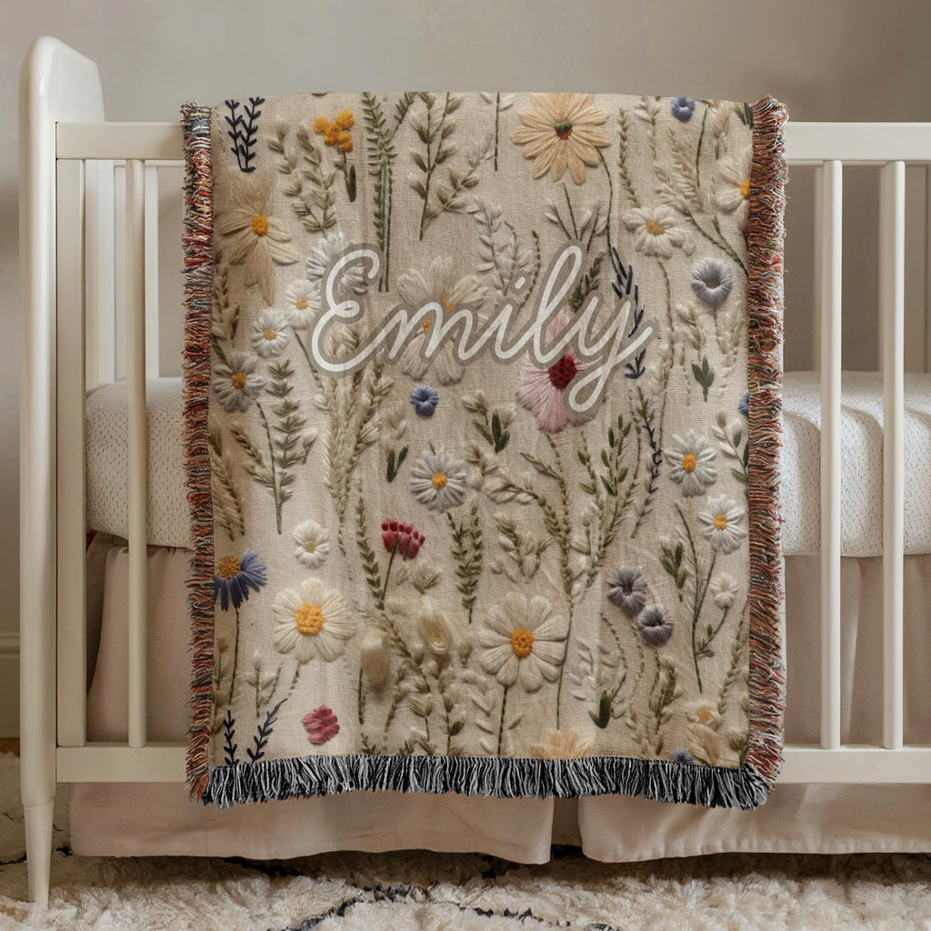 Senior 2026 Graduation Blanket, Floral Gift for Daughter, Personalized High School Keepsake 016