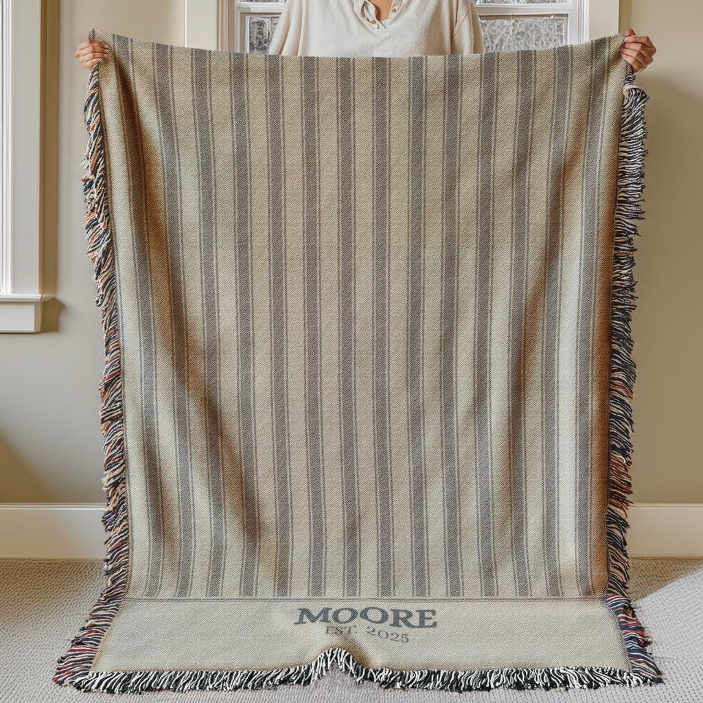 Custom Nana Blanket, Personalized Grandma Gift, Family Name Blanket, Cozy Christmas Throw for Grandparents, Gigi or Grammy Gift, New Granny