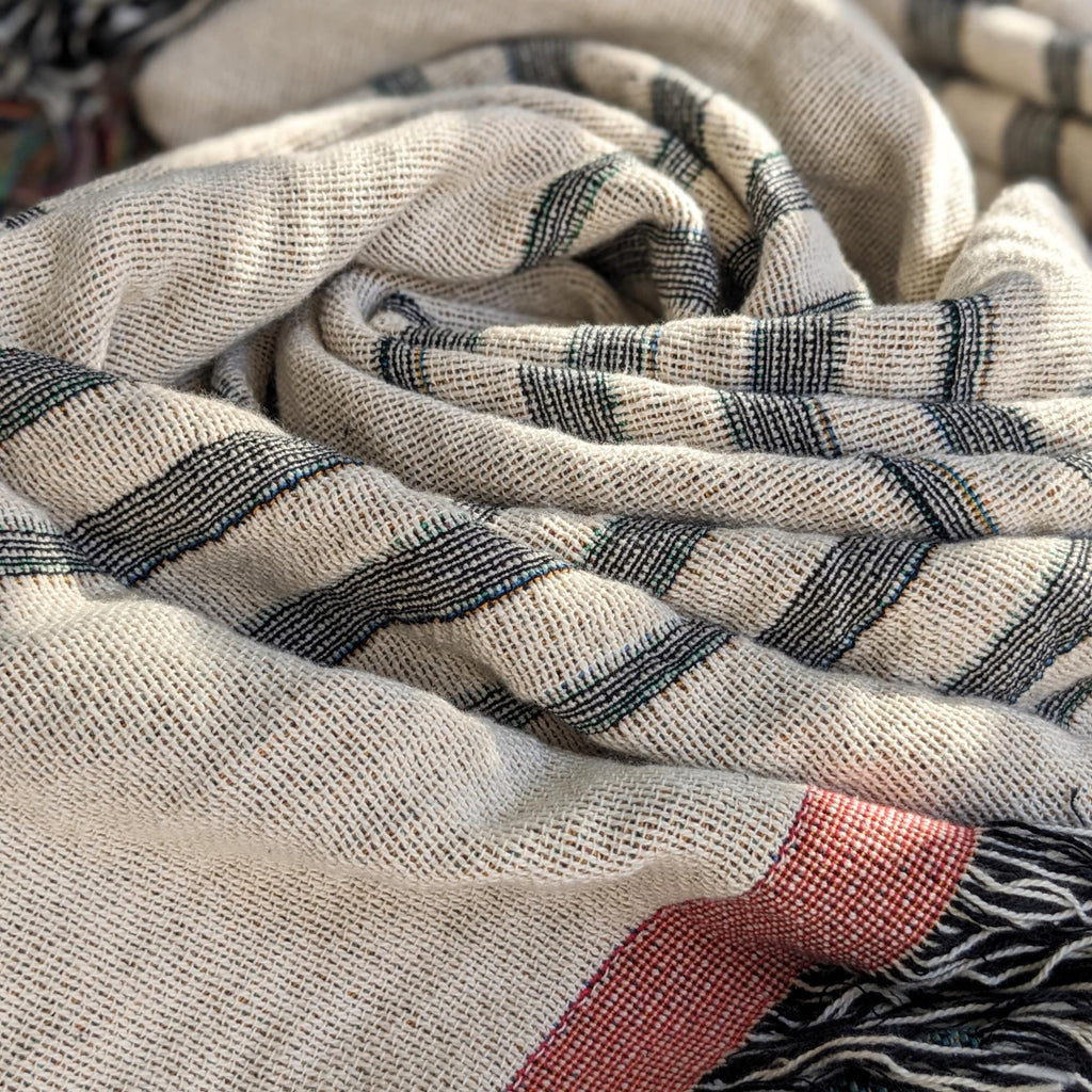 Personalized Woven Throw Blanket | Modern Boho Stripes, Unique Gift for Wedding Engagement Anniversary Keepsake, Family or Couple Last Name