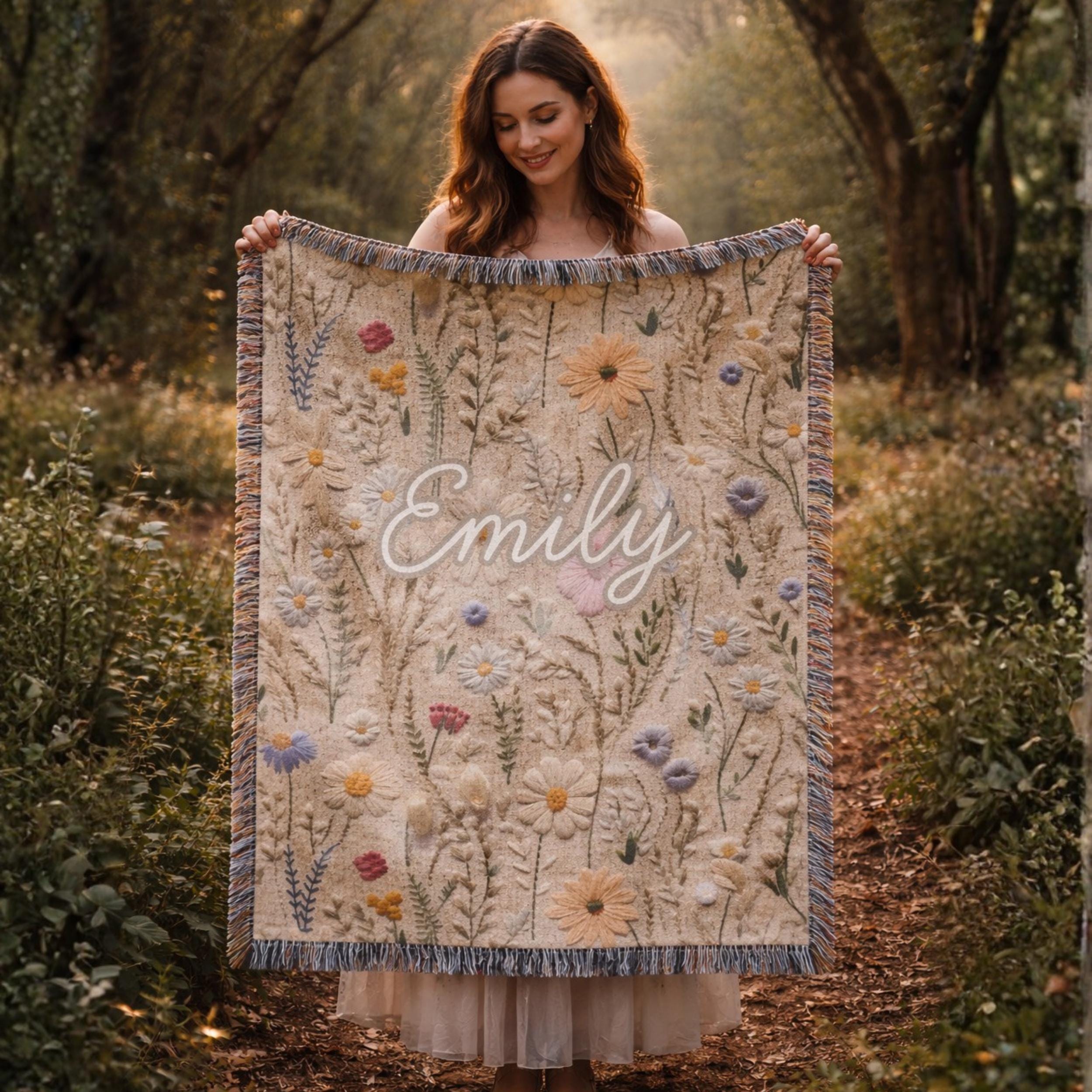 Senior 2026 Graduation Blanket, Floral Gift for Daughter, Personalized High School Keepsake 016