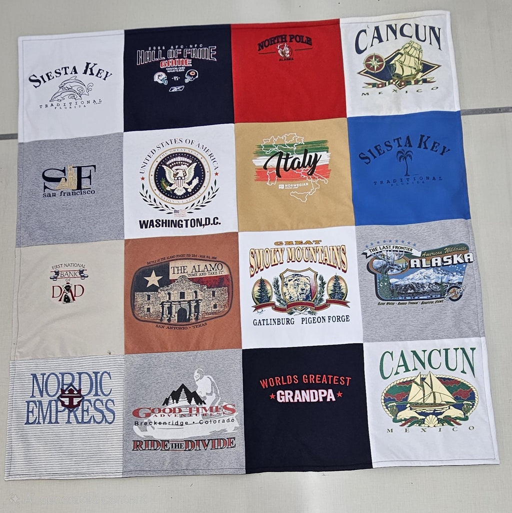 Custom Blankets made from tshirts, sweaters, jerseys and other shirts with Fleece backing