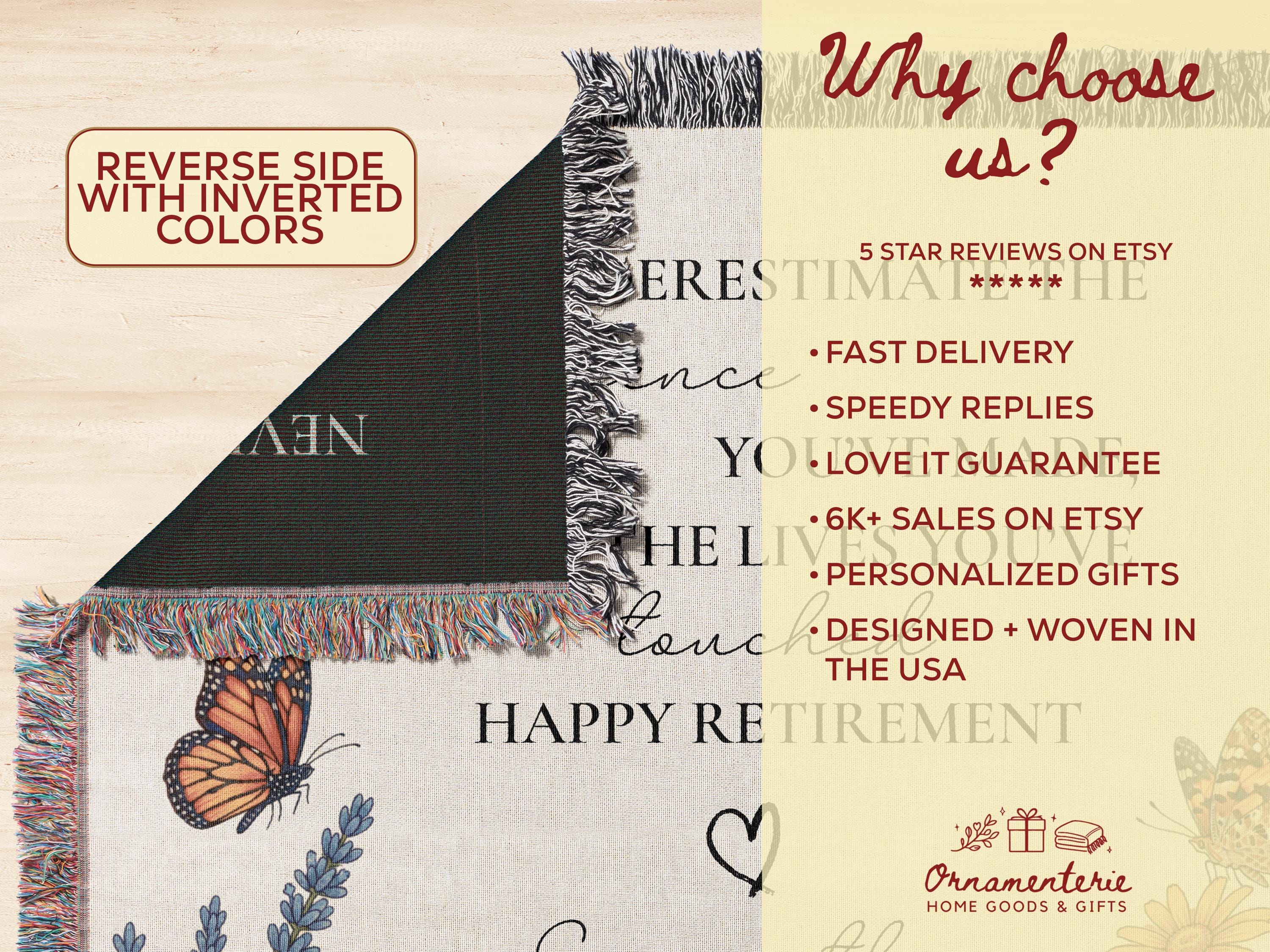 Customizable Retirement Blanket Custom Gift For Women Retired Nurse Teacher Doctor Personalizable Employee Goodbye Coworker Farewell Present