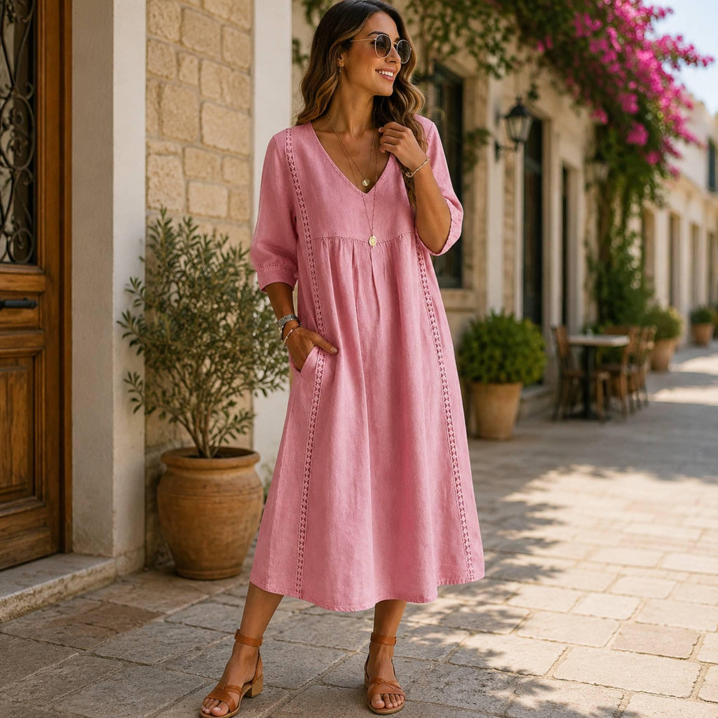 Elegant Flowy Midi Dress | Casual Boho Style | Summer Outfit