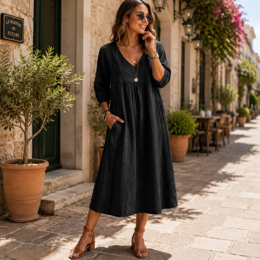 Elegant Flowy Midi Dress | Casual Boho Style | Summer Outfit