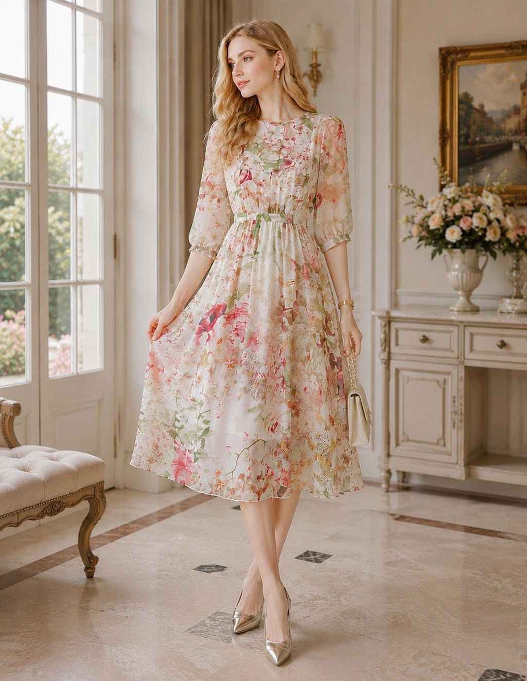Pink Silk Elegant Dress Korean Chic Luxury Party Evening Festival Casual Summer Women