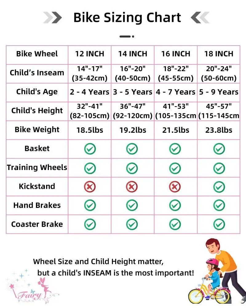 JOYSTAR Fairy Girls Bike for Toddlers & Kids