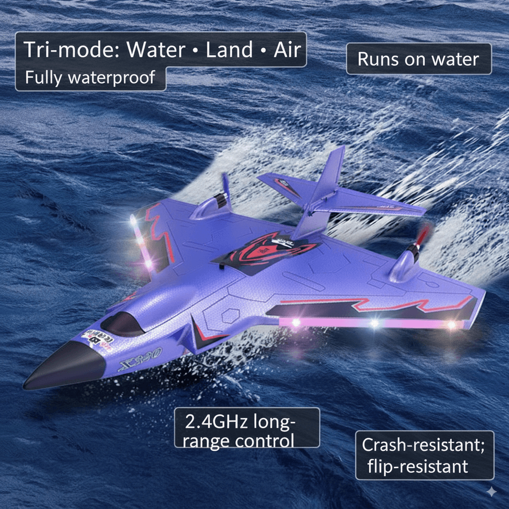 X320 Sea Land Air RC Glider with LED Lights