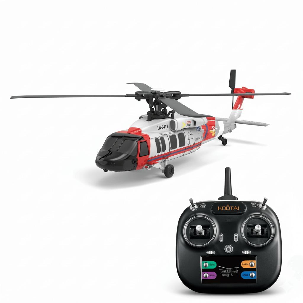 Kootai F05 Black Hawk Brushless 6CH RC Helicopter, Optical Flow, Altitude Hold