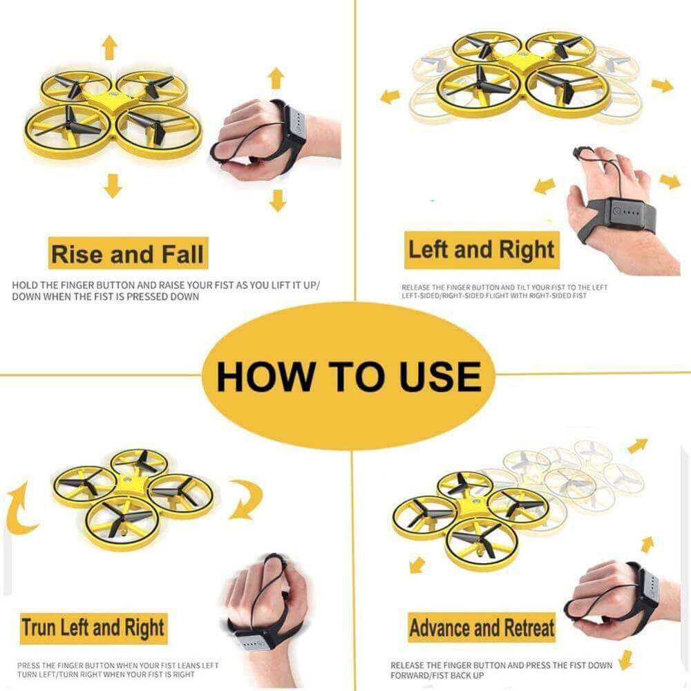 Mini Quadcopter Drone with Smart Watch Gesture Control