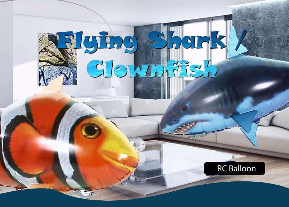 Remote Control Flying Shark Balloon Toy for Indoor Play