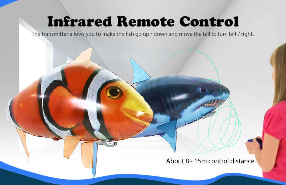 Remote Control Flying Shark Balloon Toy for Indoor Play