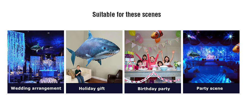 Remote Control Flying Shark Balloon Toy for Indoor Play