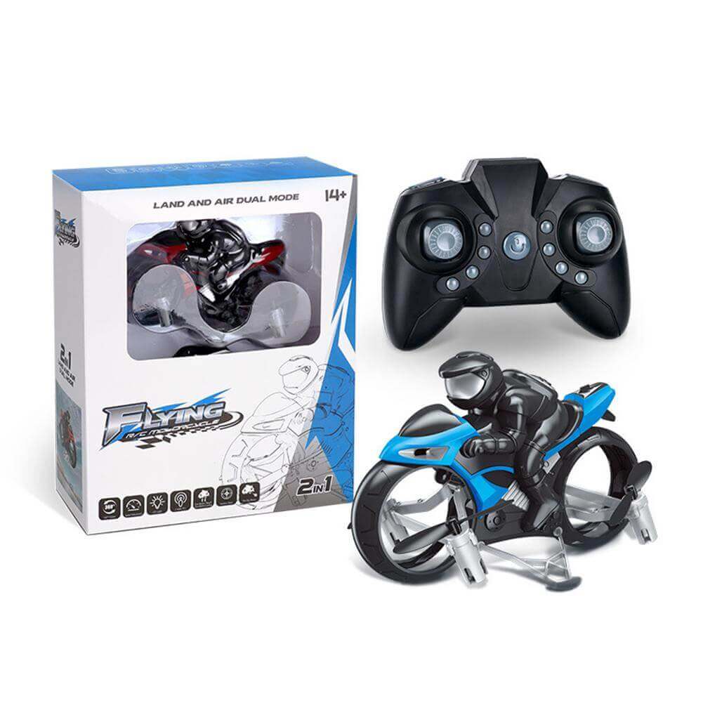 2-in-1 Flying RC Motorcycle Drone with 360° Stunt Rotation