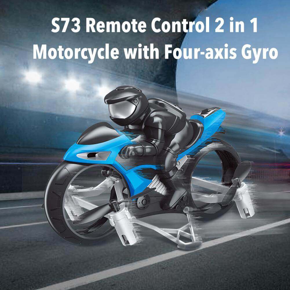 2-in-1 Flying RC Motorcycle Drone with 360° Stunt Rotation